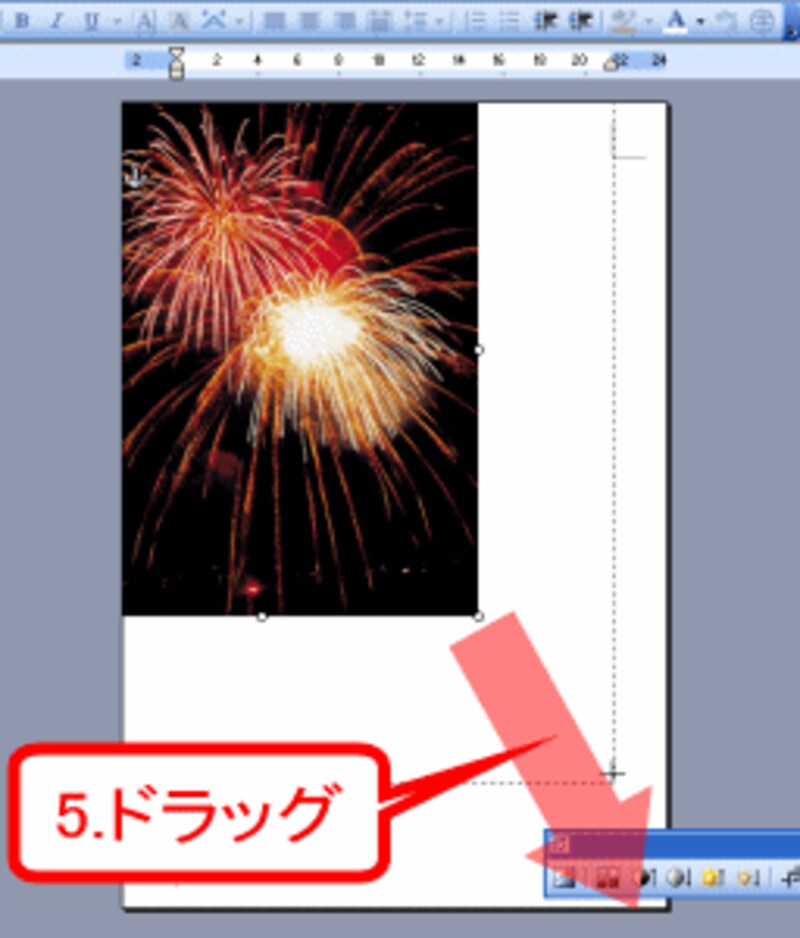 右下方向にドラッグして画像を拡大