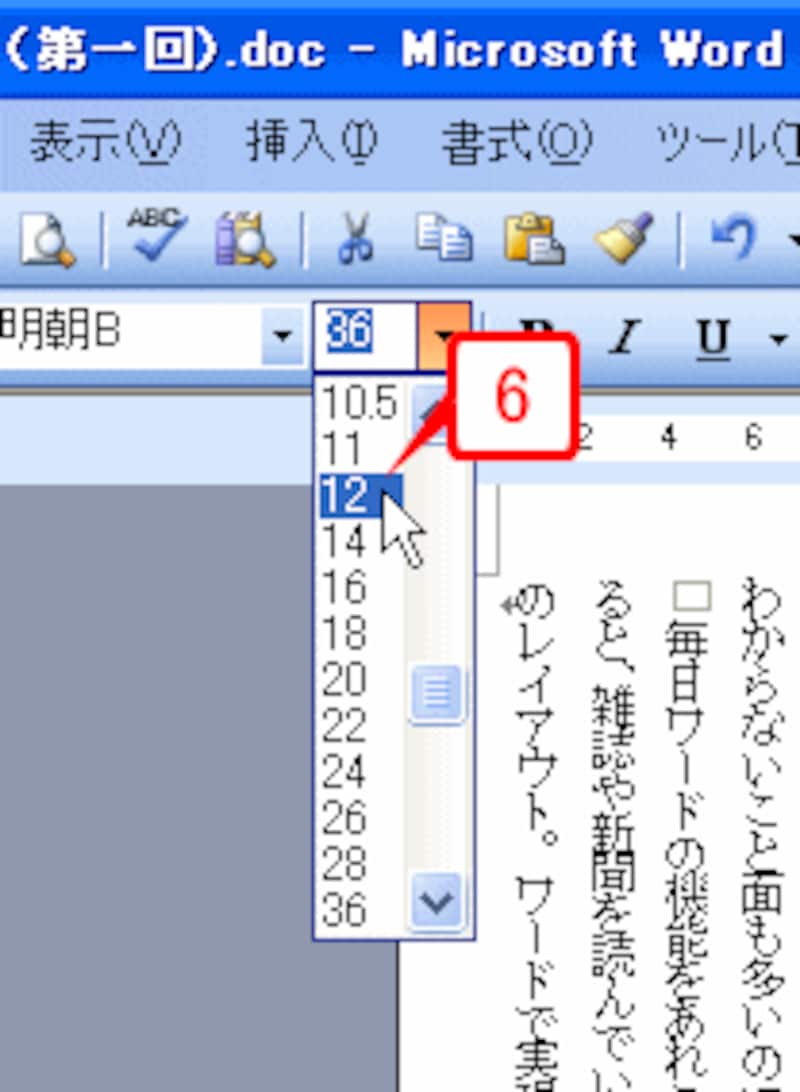 ここでは「12pt」を指定