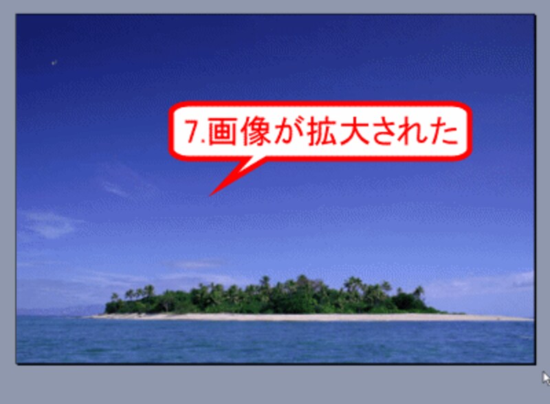 画像が拡大された