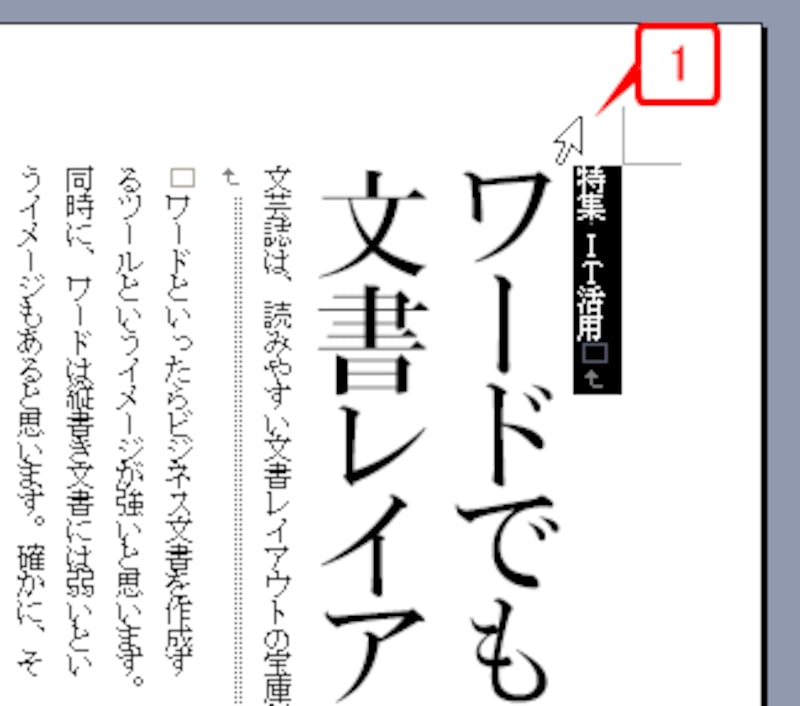 「特集IT活用」の行を選択します。