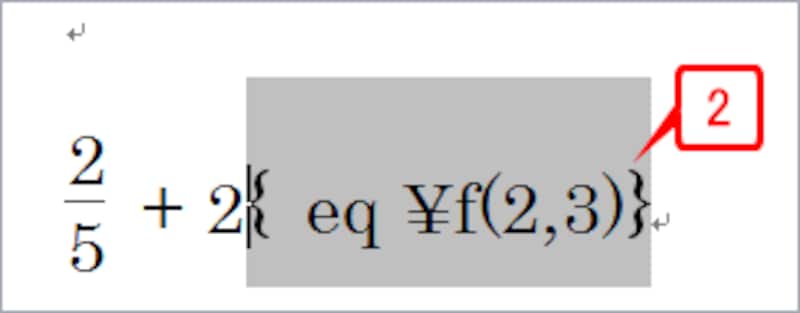 ［Shift］+［F9］キーを押すと、そのフィールドだけフィールドコードに切り替わります。もう一度［Shift］+［F9］キーを押せば、再び結果表示に切り替わります