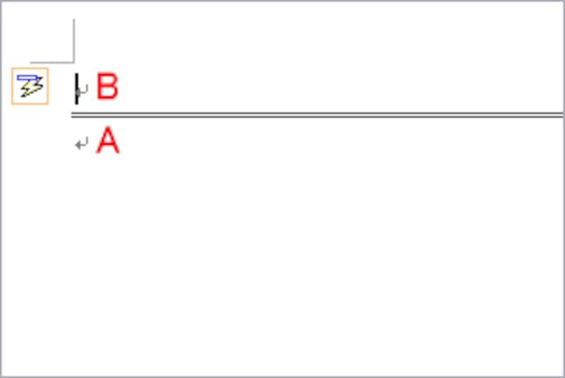 段落Bにカーソルを置きます