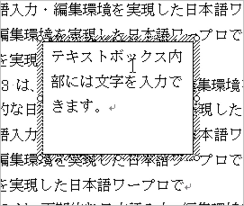 テキストボックスには文字を入力できます。縦書き/横書きはあとから変更することもできます