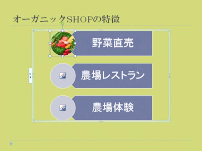円の形に合わせて写真をトリミングしておく必要がないので簡単だ