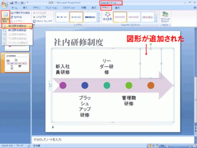 不要な図形は「Delete」キーで削除できる
