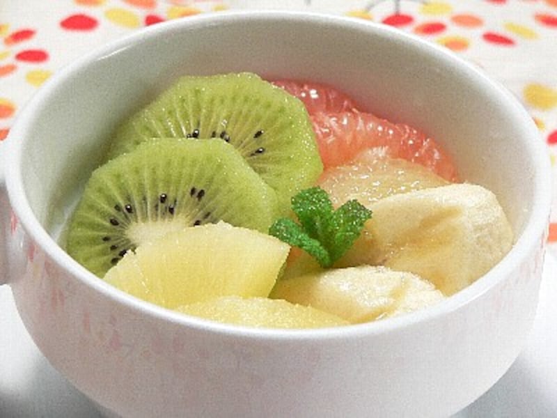 ミルクライスのフルーツ盛りの完成