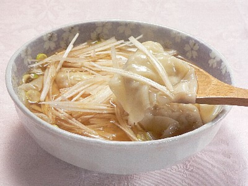 ねぎワンタンの完成