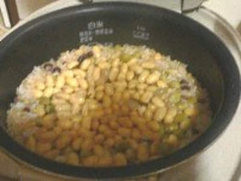 豆づくし玄米ごはん・手順６