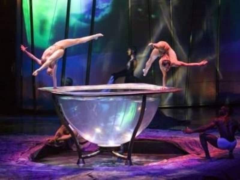 ほぼヌードの人たちがアクロバティックな演技を繰り広げる (C)Zumanity