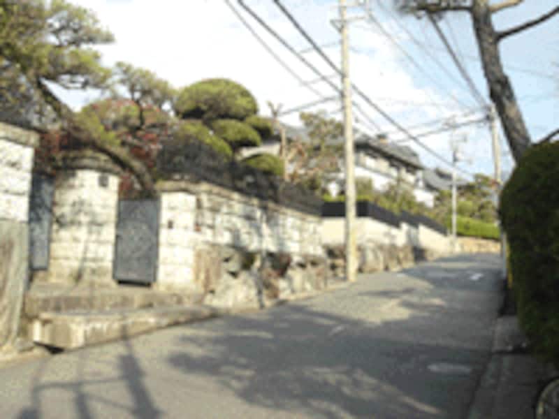 山手エリアの住宅街