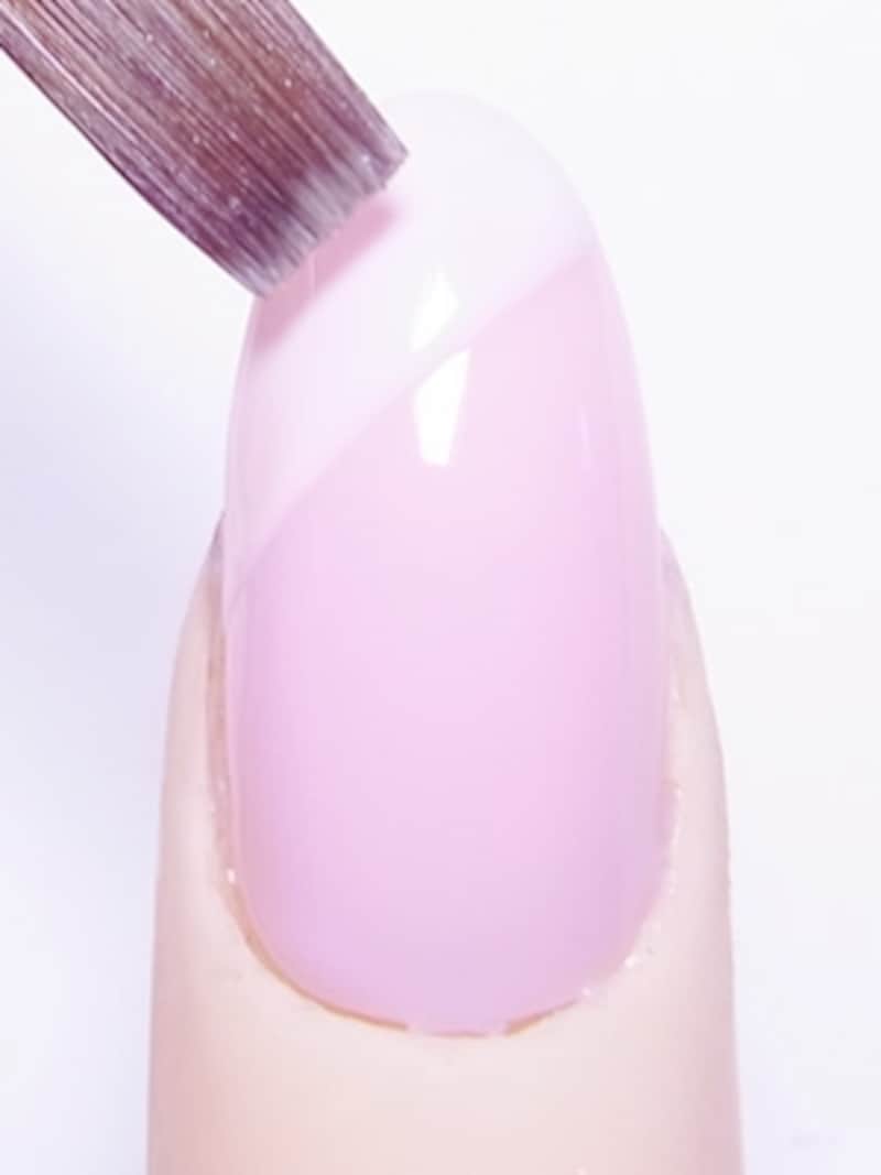 ジェルネイルで斜めフレンチのヒョウ柄デザインレシピ