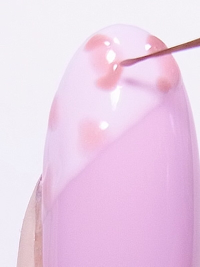 ジェルネイルで斜めフレンチのヒョウ柄デザインレシピ