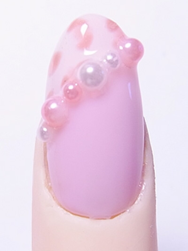 ジェルネイルで斜めフレンチのヒョウ柄デザインレシピ