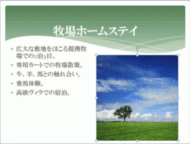 好みのアート効果を選ぶだけで、写真全体の雰囲気ががらりと変わる