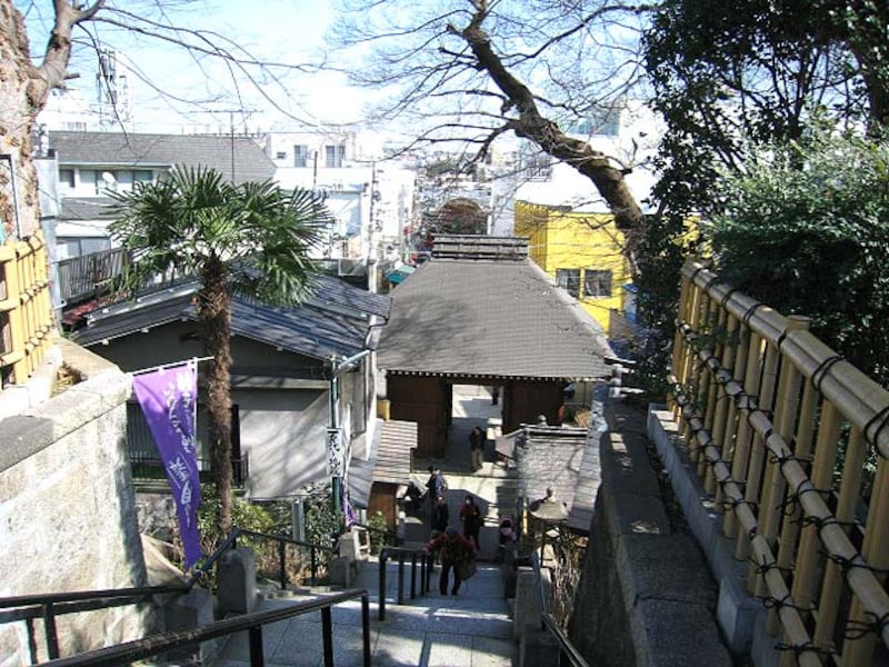 商店街を見下ろしたところ