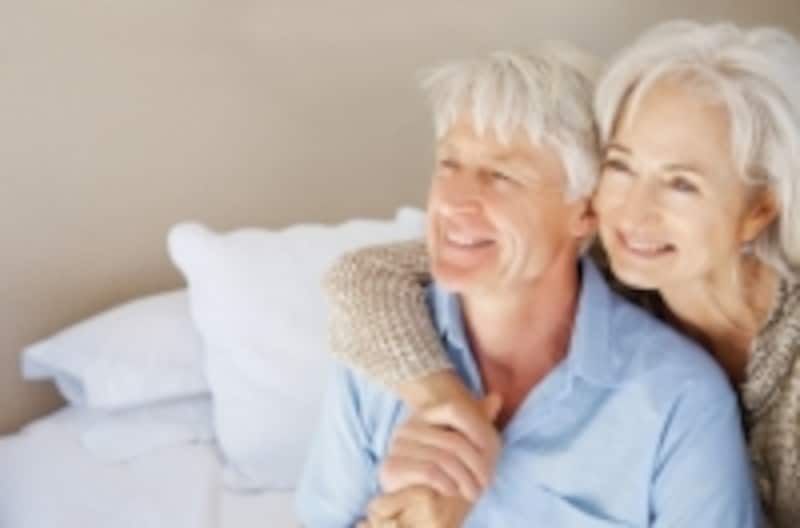 Senior couple on the bed