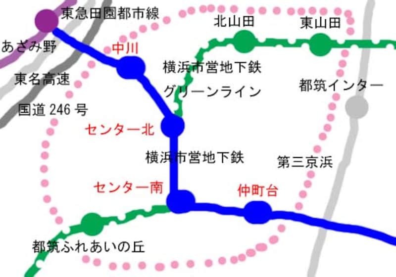 港北ニュータウン地図