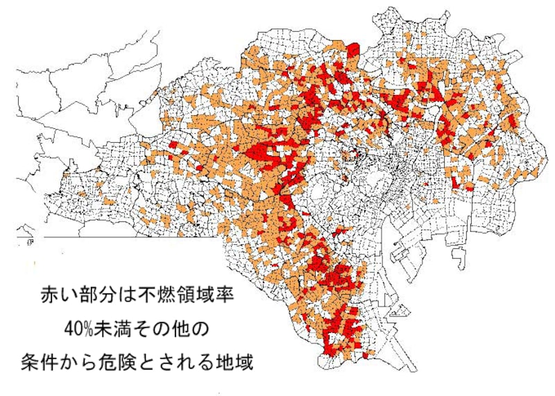 木造密集地の地図