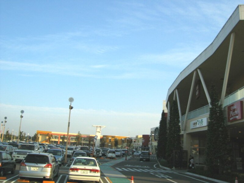 商業施設には大規模駐車場が