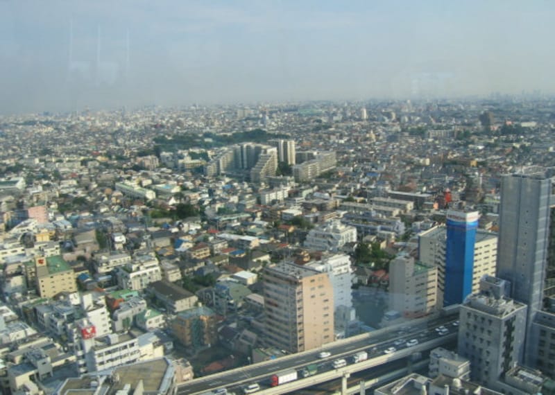 キャロットタワー展望台からの世田谷区の眺め