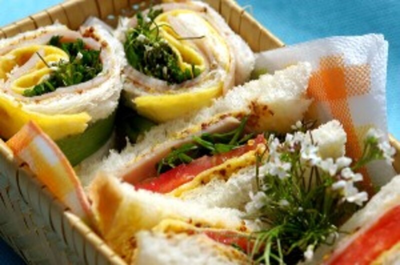 ワサビとタネツケバナのサンドイッチ