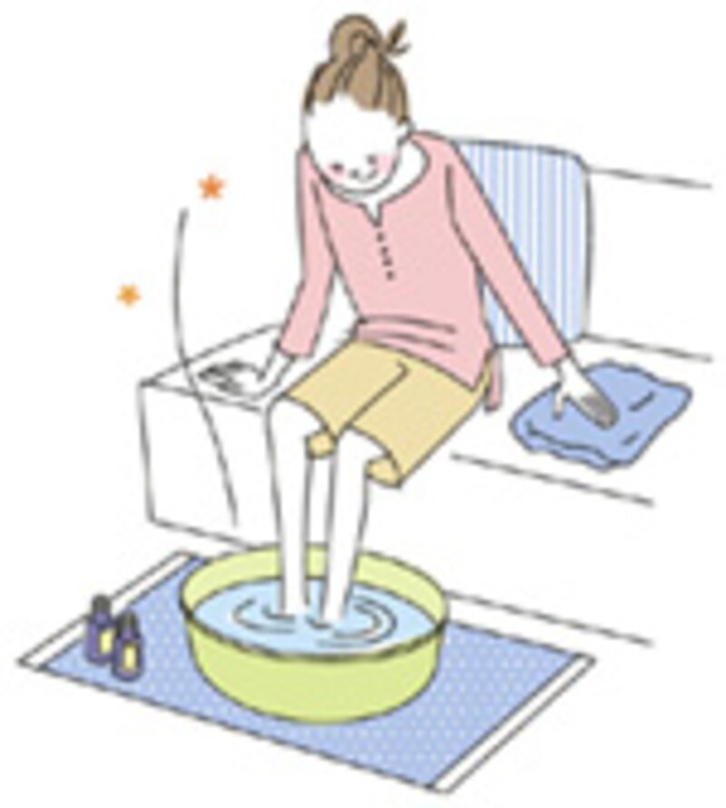 足を温める