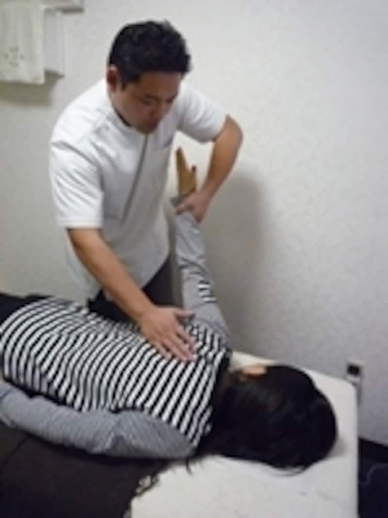 背中の調整