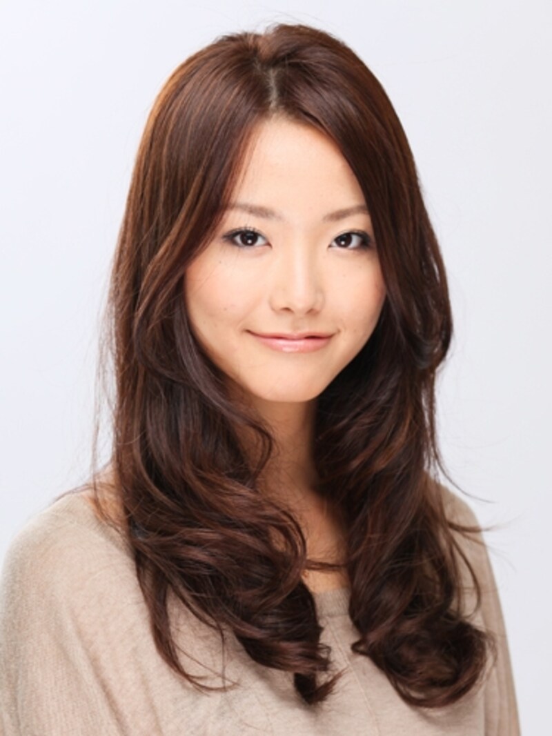 ワンレンベースの胸下ロング