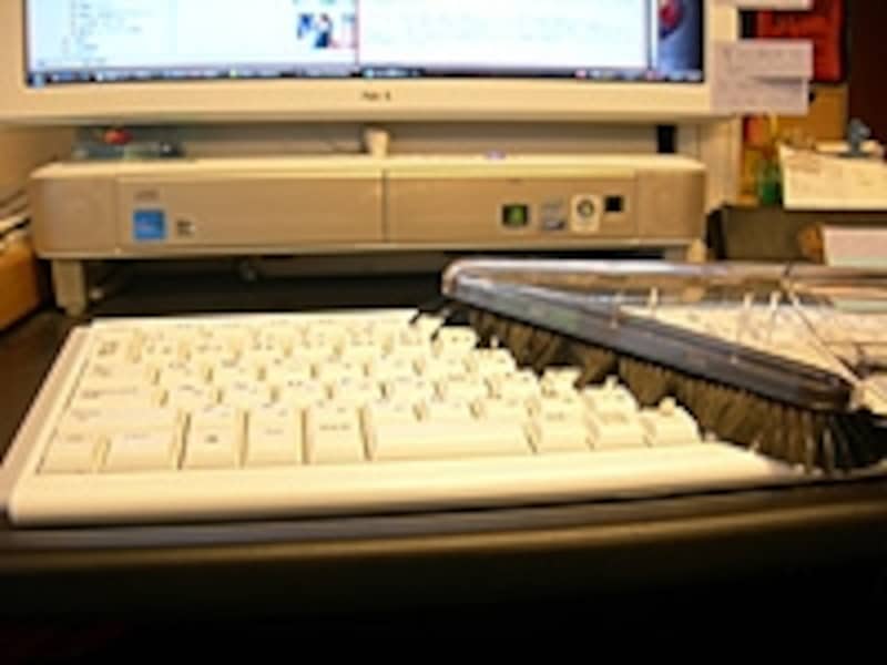 周囲にぐるりと柔らかめのブラシがついているソフトブラシ。キーボードやルーパーの掃除に最適
