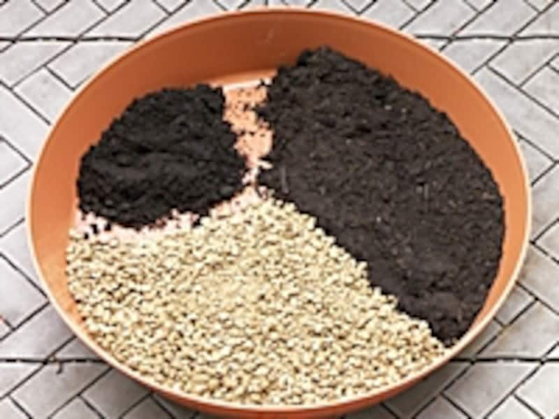 家庭菜園向け、手作り培養土の手順1