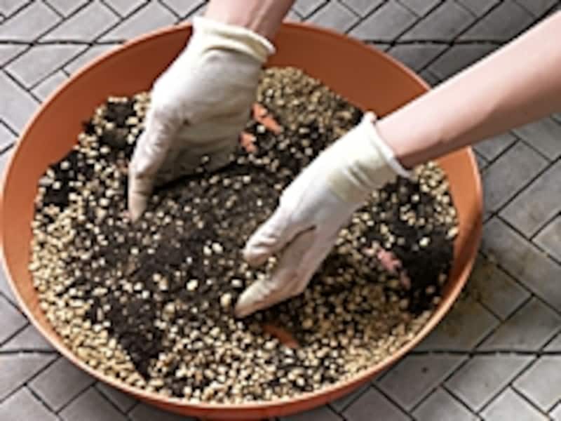 家庭菜園向け、手作り培養土の手順2