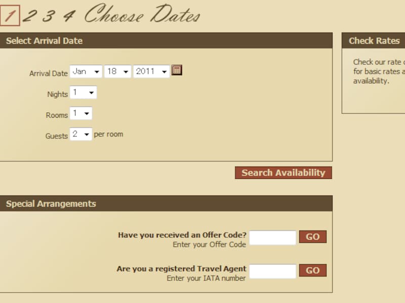 日にち、人数などを確認