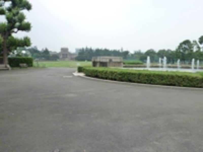 外苑周回コースの南端には噴水広場