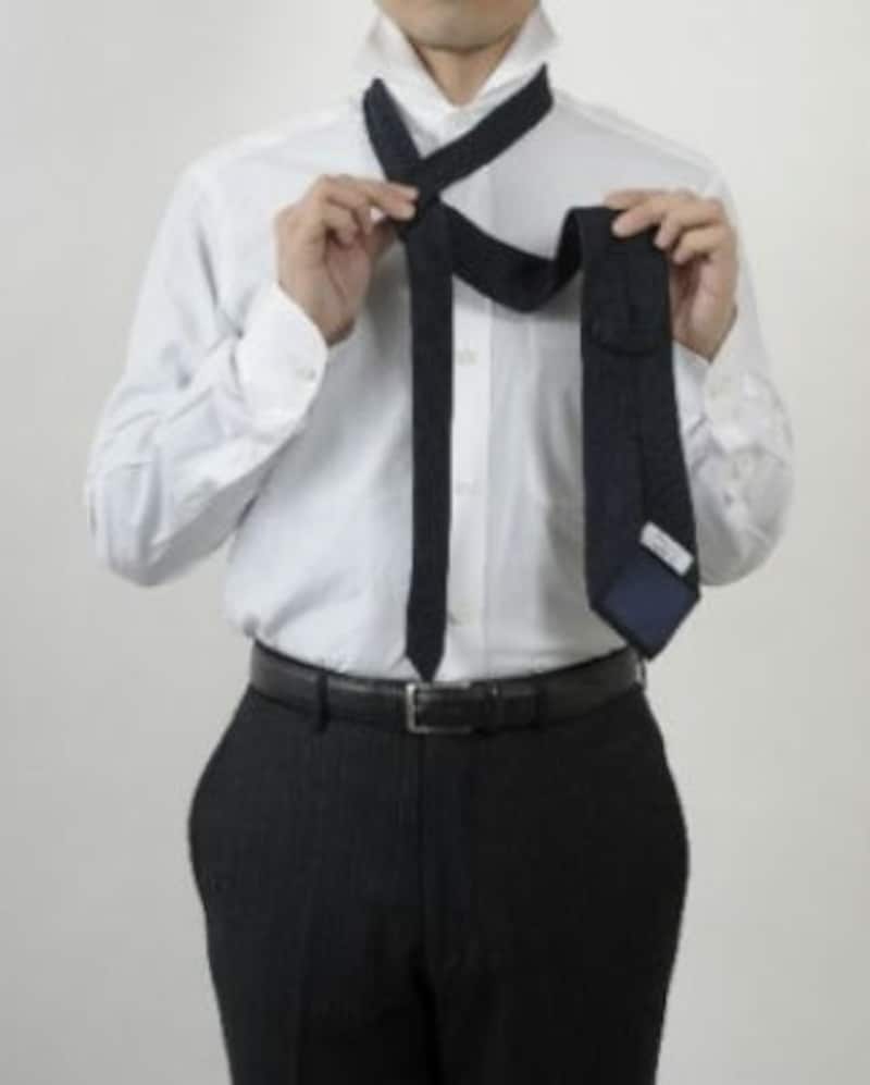 ネクタイ,結び方,プレーンノット