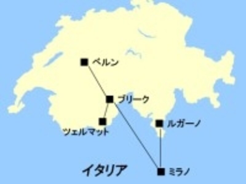 ミラノからスイスへのアクセス