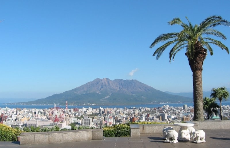 桜島の姿もクッキリ