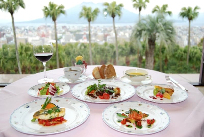 桜島をのぞみながら