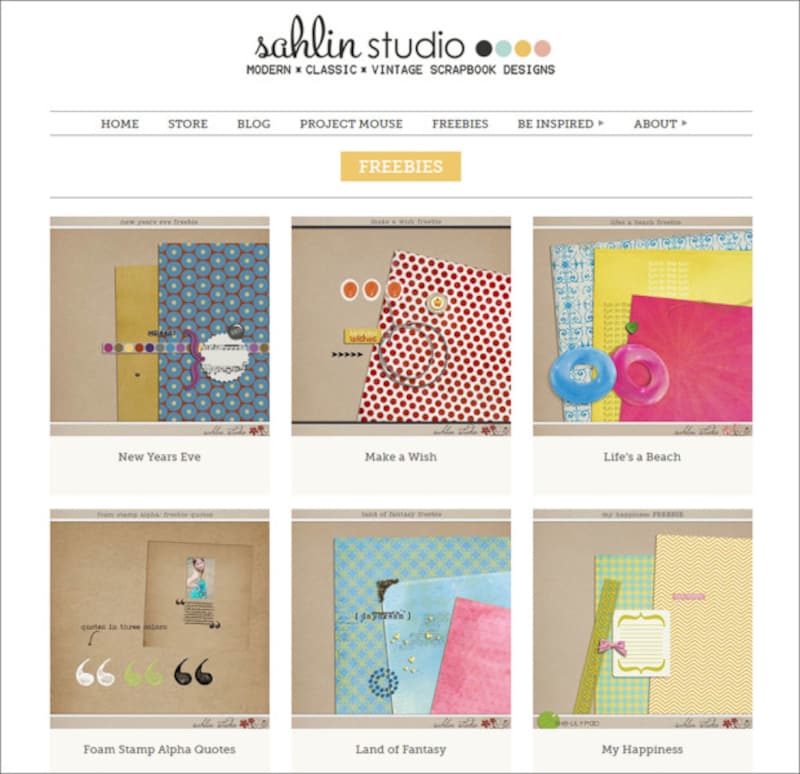 スクラップブッキング 素材・アルバム素材無料 Sahlin Studio FREEBIES