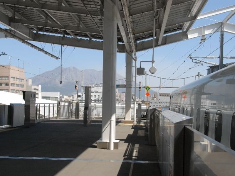 鹿児島中央駅から見える桜島