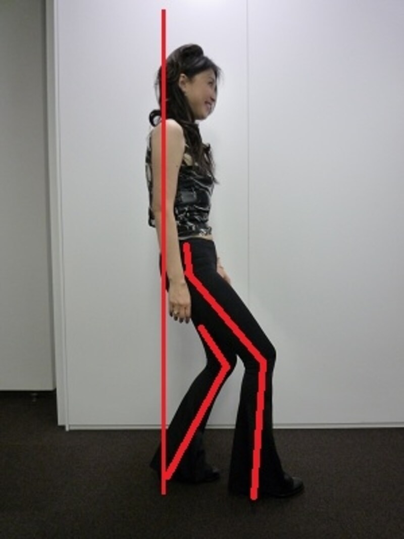 体重を太ももで支えている