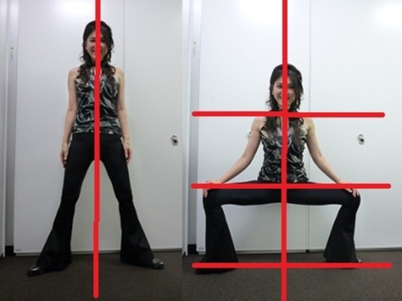 肩と太ももと床が平行