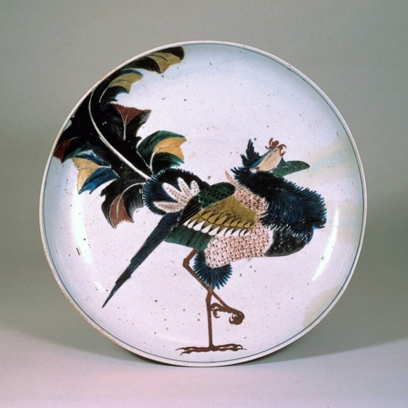 石川県指定文化財 色絵鳳凰図平鉢 古九谷