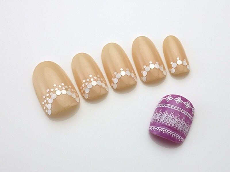 大小のホログラムを重ねてレースを表現