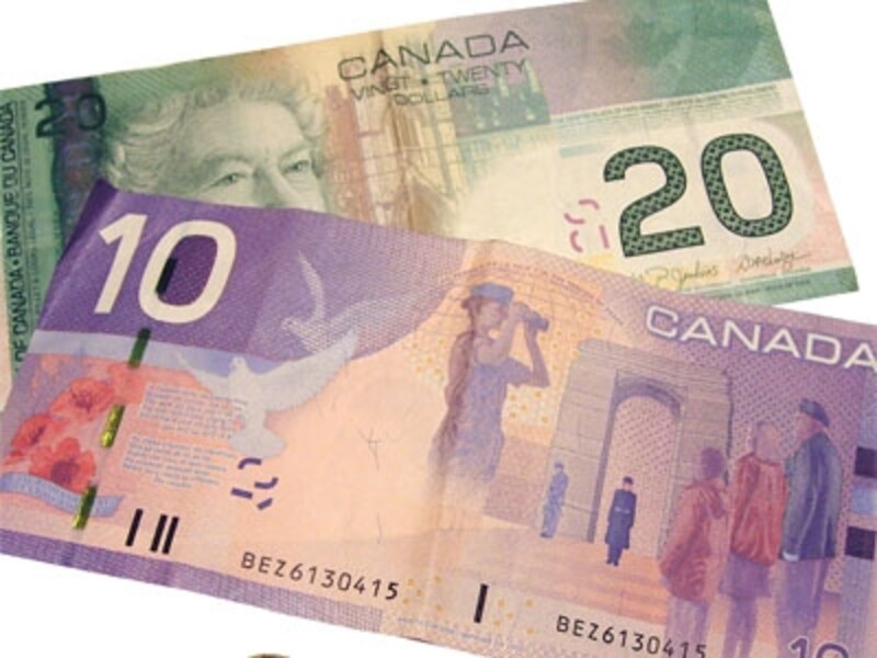 カナダでは20ドルや10ドル紙幣の利用が基本