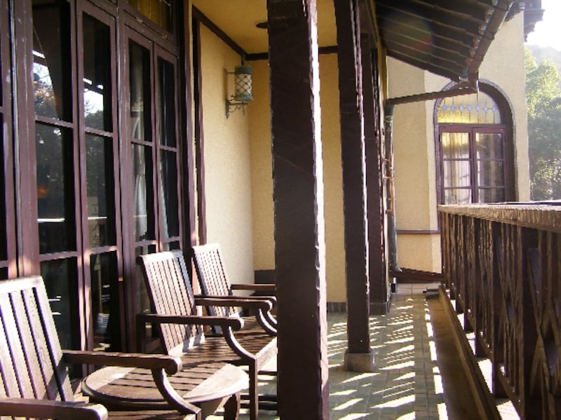 テラスから見る庭園も美しい