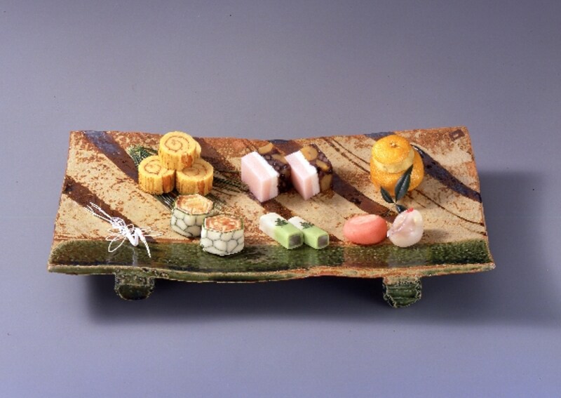 北大路魯山人「織部マナ板皿（菓子のせ）」