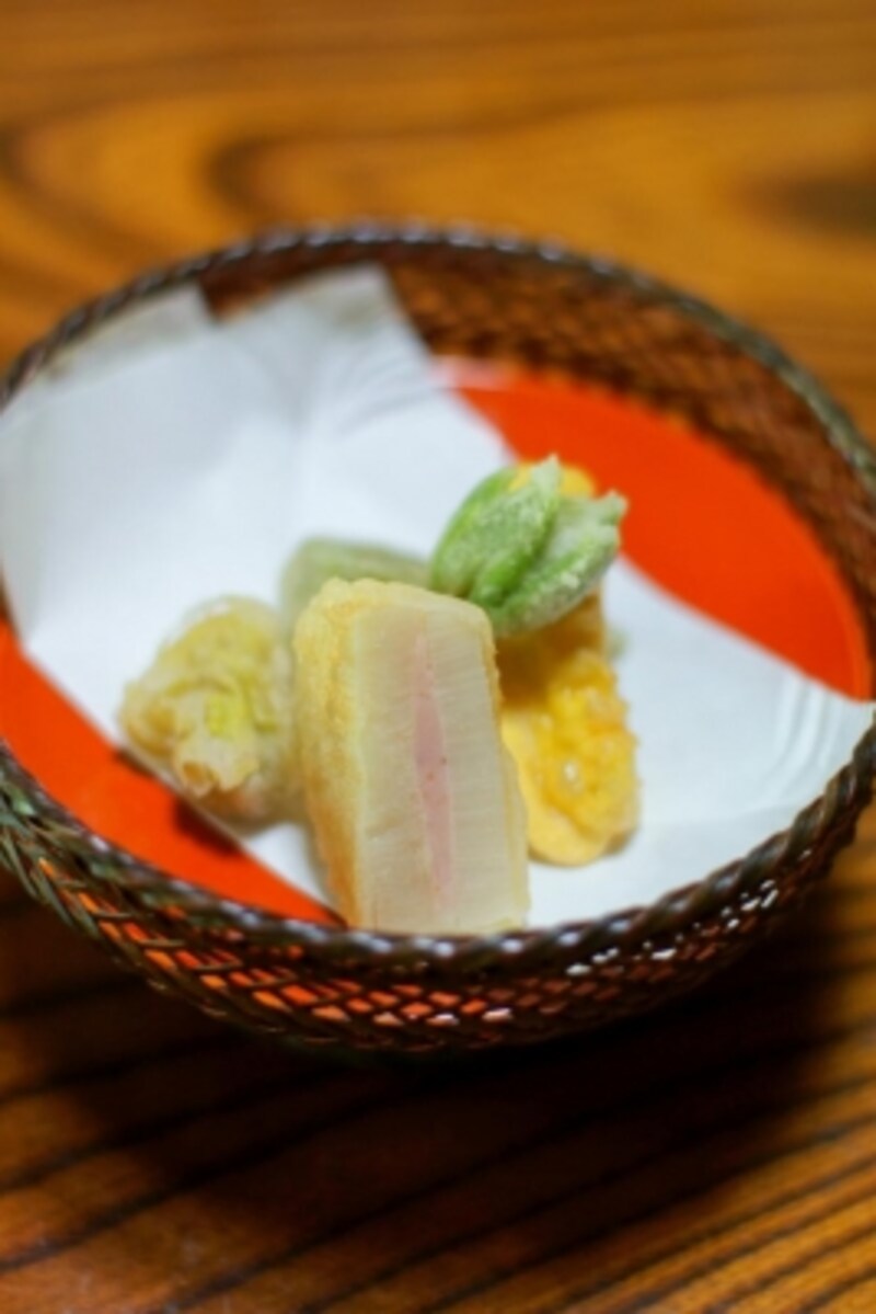 たけのこ三色揚げ