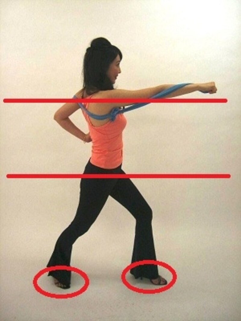 上半身は引き上げて