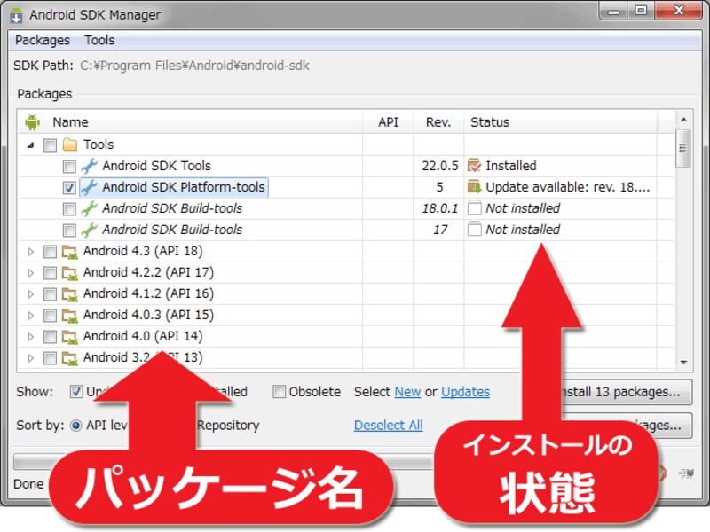 パッケージの一覧