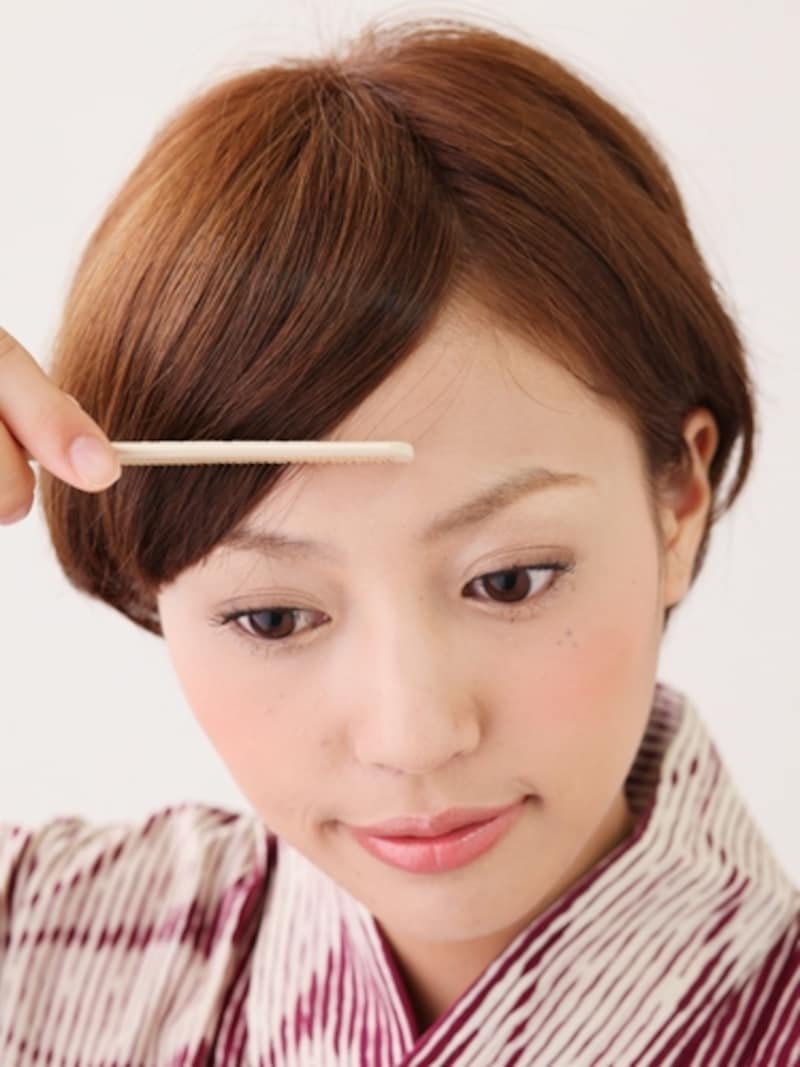 おでこを出してすっきりと